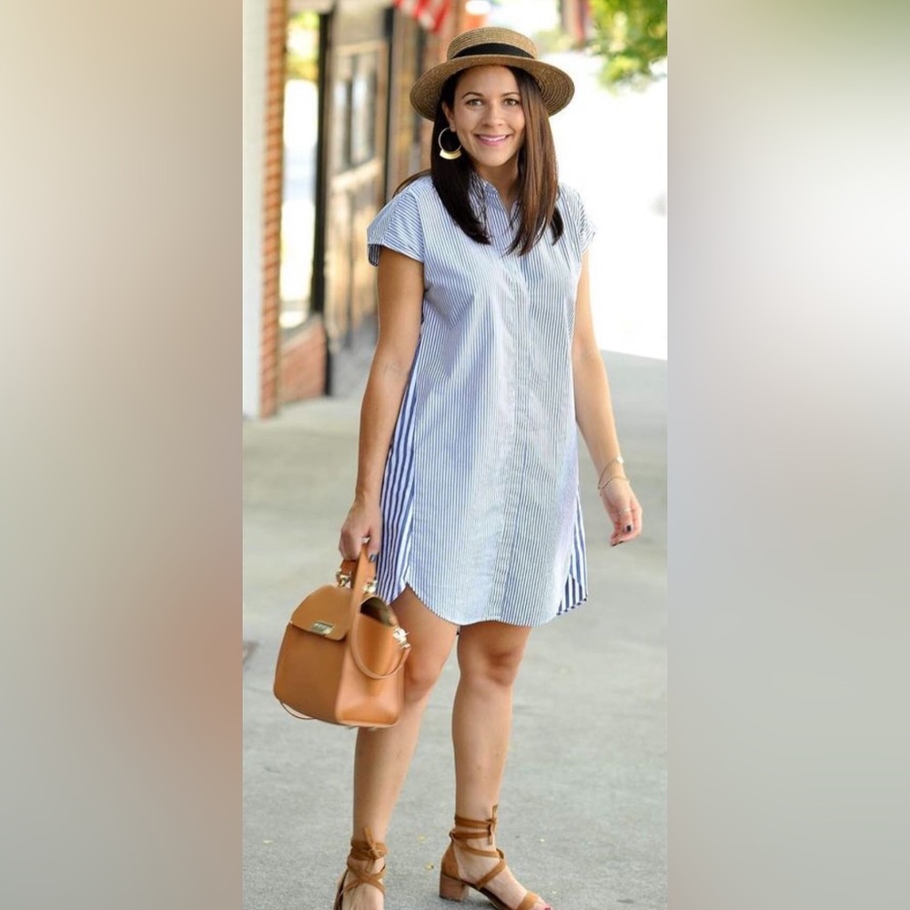 Madewell Stripe Mix Shirt Dress Size XS